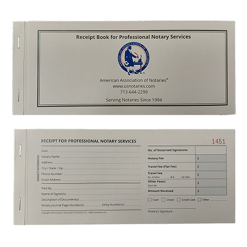 Michigan Notary Receipt Book