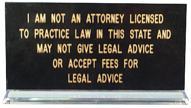 I Am Not a Lawyer Michigan Notary Desk Sign
