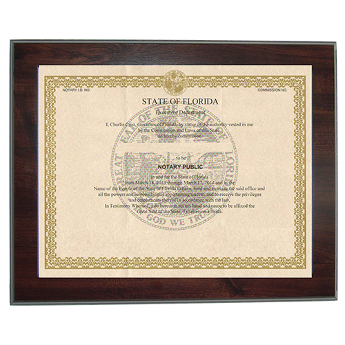 Michigan Notary Commission Certificate Frame 8.5 x 11 Inches