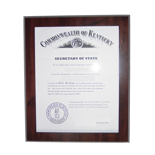 Michigan Notary Commission Frame Fits 11 x 8.5 x inch Certificate