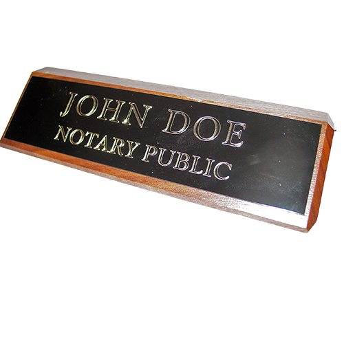 Michigan Notary Walnut Desk Sign