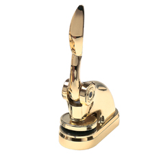 This Michigan contemporary notary seal embosser is available with baked-on black epoxy finish, a plated 24k lustrous gold flashed finish, or a lustrous plated finish. This elegant, precision-made embosser makes a fine addition to any desk or office. Handles are molded for complete comfort and notary seal impressions are sharp and clear with every use. The embosser has a felt, no-scratch base that will prevent damages to any surface on which it is placed. Available in three colors. Makes notary seal impressions of 1-5/8 inches.