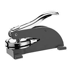 This Michigan notary seal desk embosser is made of heavy duty metal and designed with an extra extra-long handle to provide you with the leverage you need to produce sharp raised Michigan notary seal impressions with minimal effort even on heavy paper stock. Or, if you'll be making a lot of notary seals impressions, you'll appreciate this embosser's ease of use. Additional features include skid-proof feet designed to protect furniture finishes, a sliding lock mechanism for easy storage. Creates notary seal impressions of 1-5/8 inches.